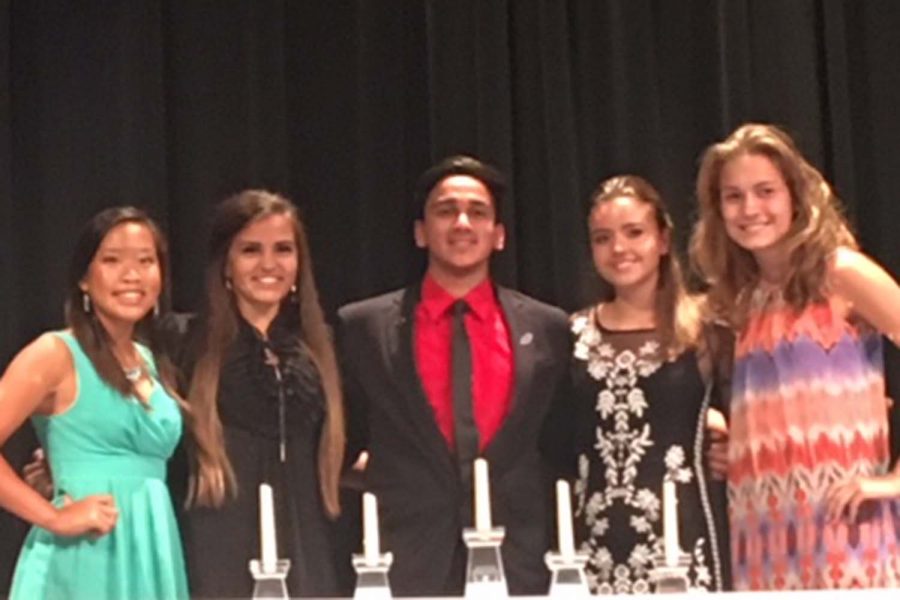 NHS officers are seniors Megan Chu, Erica Isom, Vijay Joshi, Sofia Rasmussen, and Kaitlyn Wykoff.