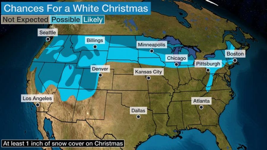 map+of+usa+and+chance+of+snow+on+Christmas