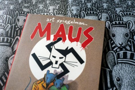 Maus book on background of illustration
