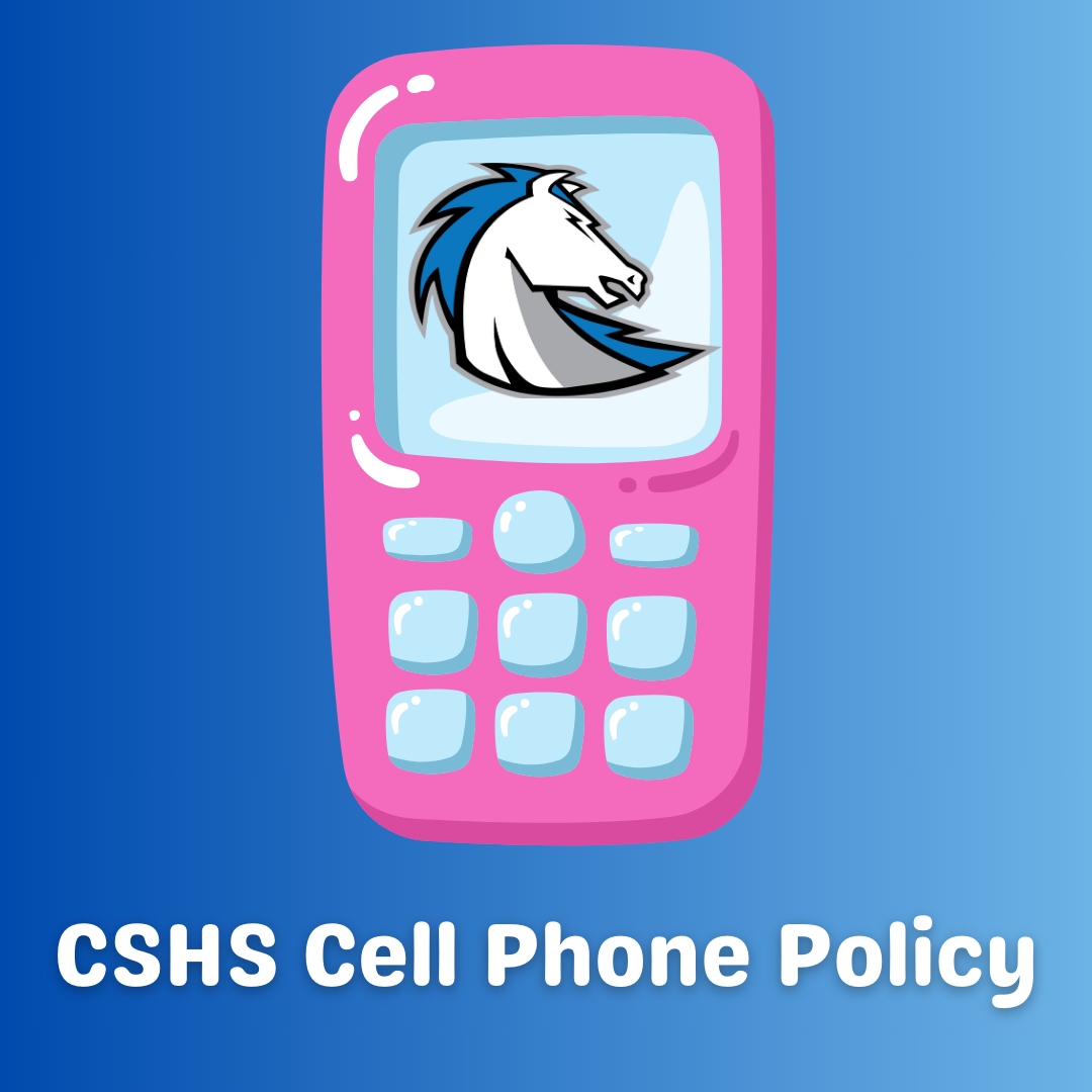 Charger head on a cell phone screen portraying the new cell phone policy